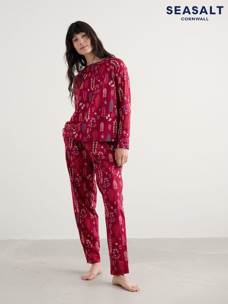 Seasalt Cornwall Red Setting Sun Pyjamas in  Cotton Jersey (Y15593) | €104