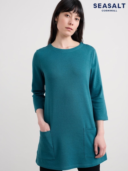 Seasalt Cornwall Blue Tall Waves Jersey Tunic (Y15595) | €88