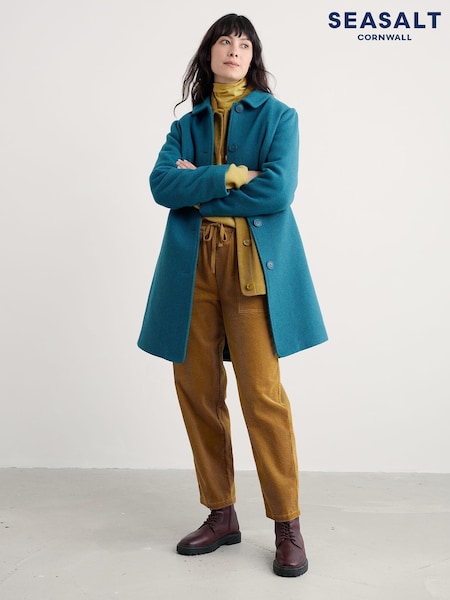 Seasalt Cornwall Blue Teal Wood Cabin Coat (Y15600) | €284