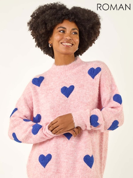 Roman Scattered Heart Knit Jumper (Y15962) | R$ 580