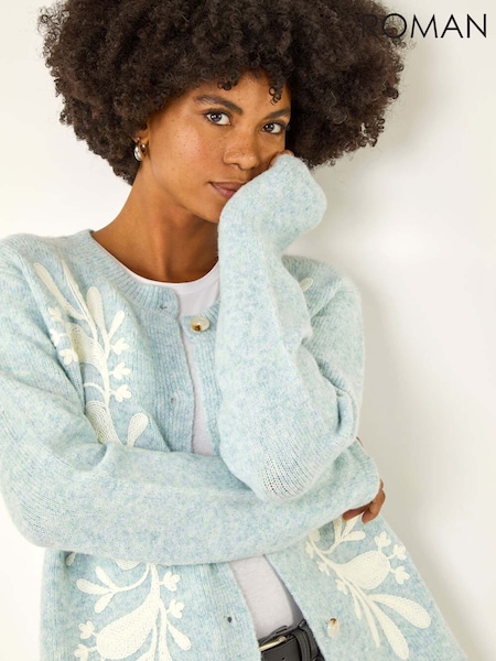 Roman Floral Buttoned Knit Cardigan (Y15965) | R$ 580