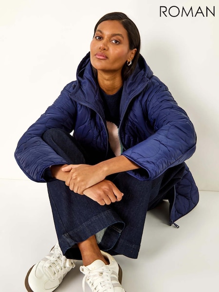 Azul - Roman Quilted Hooded Coat (Y16022) | R$ 825