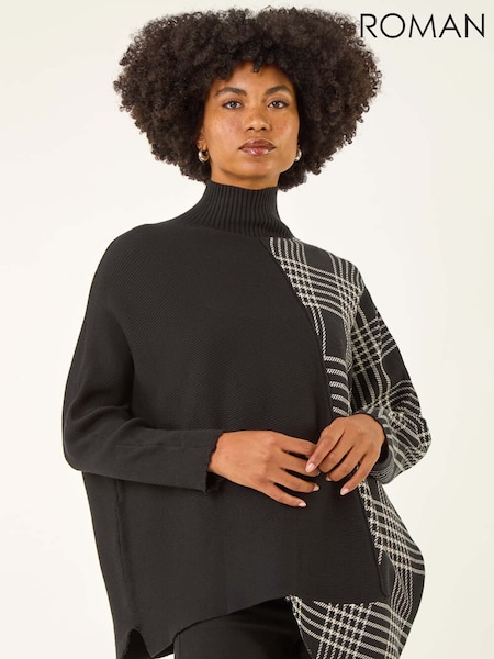 Roman Plaid High Neck Knit Jumper (Y16029) | R$ 510