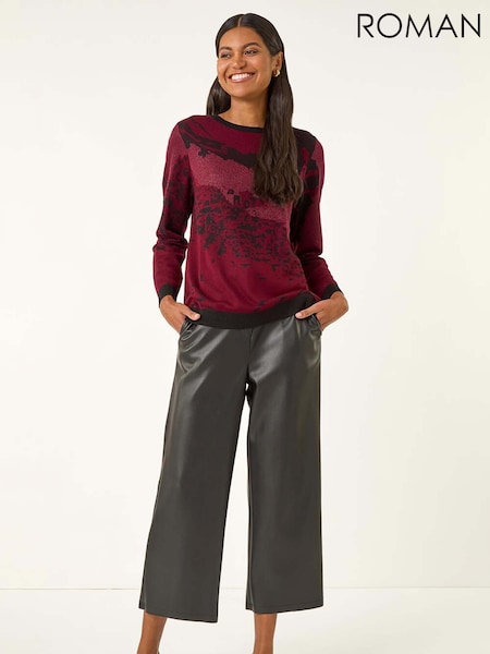 Roman Red Shimmer Colourblock Knit Jumper (Y16035) | €56