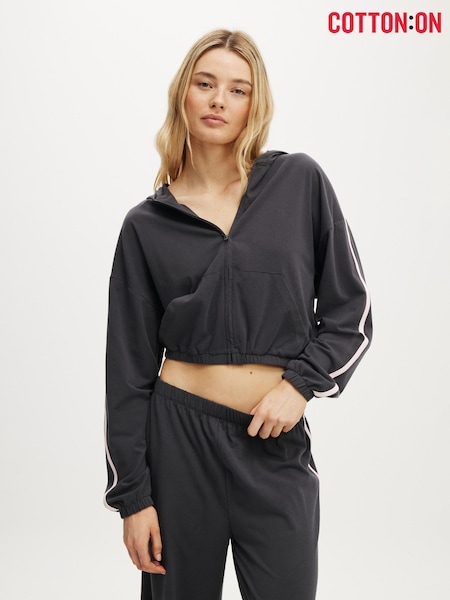 Cotton On Black Departure Lounge Crop Hoodie (Y16053) | €40