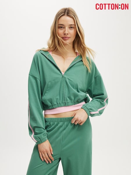 Cotton On Green Departure Lounge Crop Hoodie (Y16054) | €40
