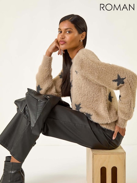 Roman Natural Fluffy Star Knit Jumper (Y16129) | €60