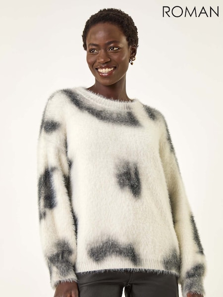 Roman Tie Dye Fluffy Knit Jumper (Y16138) | R$ 545