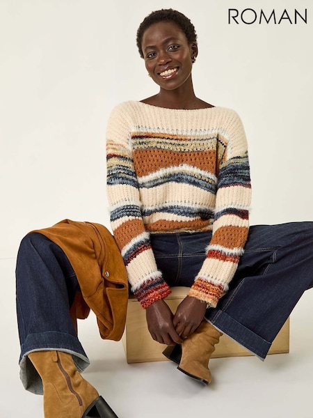 Roman Jacquard Crew Neck Knit Jumper (Y16198) | € 76