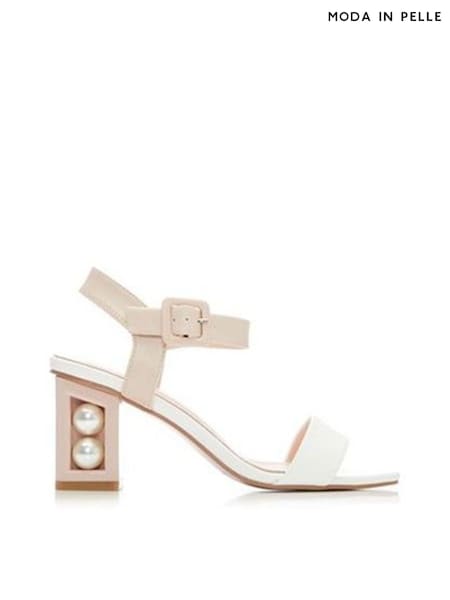 Moda in Pelle Sandypearl Pearl Detail Heeled Sandals (Y16234) | OMR55