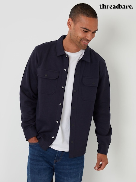 Threadbare Green Pique Popper Fastening Shacket (Y16238) | €40