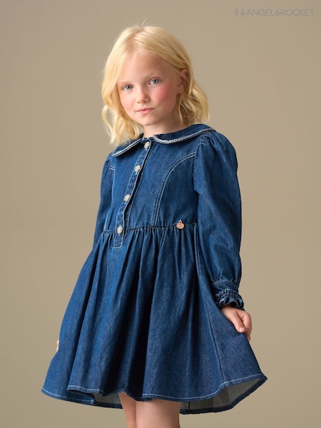 Angel & Rocket Blue Paige Diamonte Embellished Denim Dress (Y16310) | R$ 375 - R$ 415