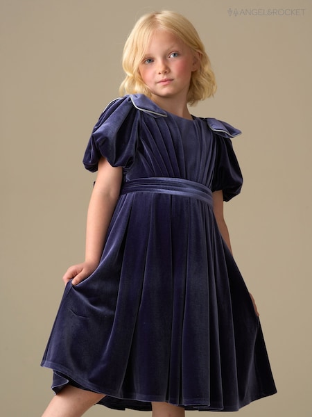 Angel & Rocket Blue Bella Velvet Dress (Y16311) | €95 - €101