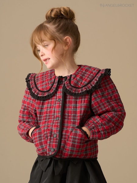Angel & Rocket Red Paloma Red Check Collar Jacket (Y16312) | R$ 355 - R$ 395