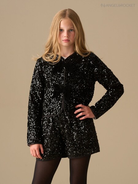 Angel & Rocket Black Leona Velvet Sequin Short (Y16326) | R$ 275 - R$ 315