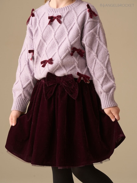 Angel & Rocket Red Chloe Velvet Skirt (Y16336) | R$ 275 - R$ 335