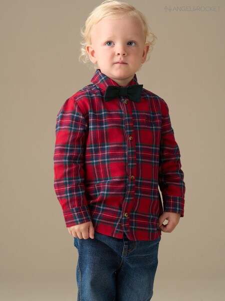 Angel & Rocket Red Camden Brushed Shirt With Bow Tie (Y16353) | R$ 215 - R$ 235