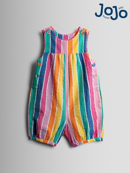 JoJo Maman Bébé Rainbow Multi Stripe Dungaree (Y16452) | AED128 - AED134
