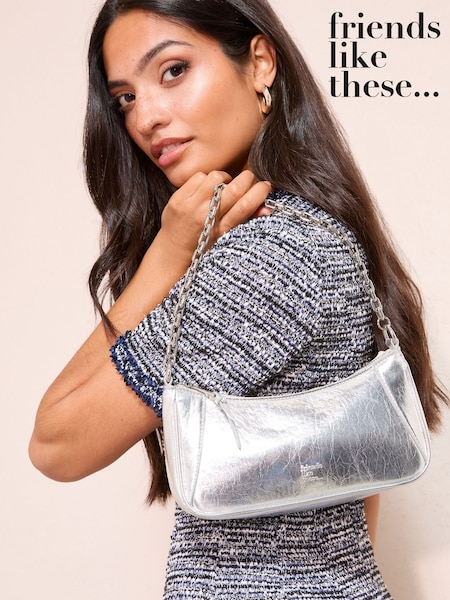 Argint/Argintiu - Friends Like These Chain Shoulder Bag (Y16537) | 209 LEI