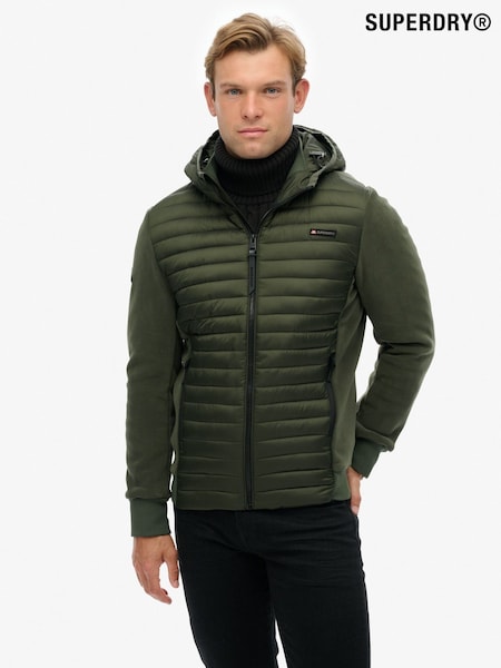 Superdry Green Hooded Storm Fleece Hybrid Jacket (Y16547) | €138