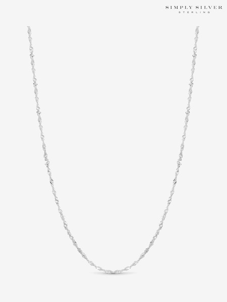 Simply Silver Tone Polished Twist Chain Necklace (Y16573) | € 39