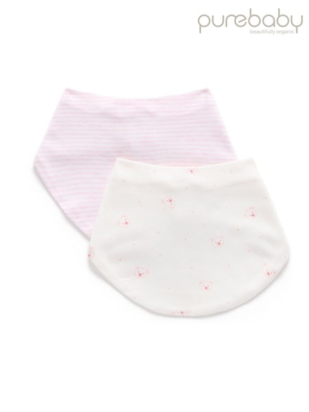 Purebaby Pink 2 Pack Essential Dribble Bibs (Y16620) | € 19