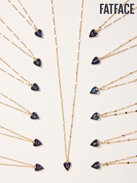 FatFace Navy Alphabet Heart Necklace (Y16626) | AED84