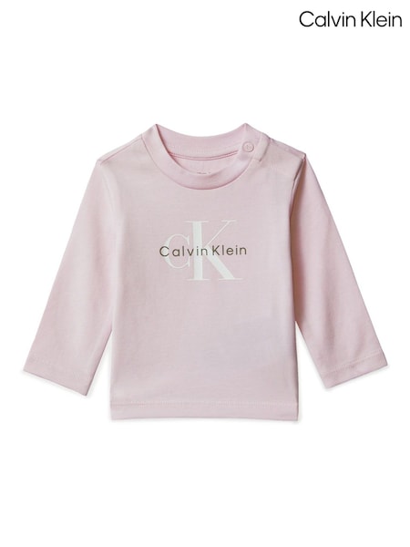 Calvin Klein Pink Newborn Long Sleeve T-Shirt (Y16637) | 134 QAR