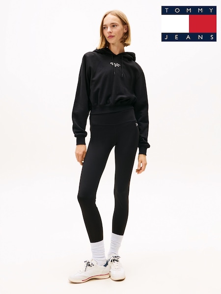 Tommy Jeans Black Metallic Logo Full Length Leggings (Y16653) | €86