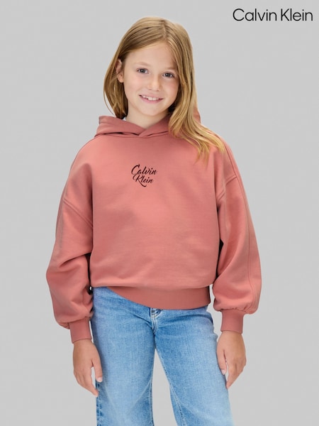 Calvin Klein Pink Logo Hoodie (Y16742) | 297 QAR