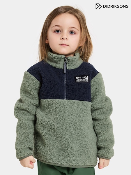 أخضر - Didriksons Gosig Kids Half-Zip Fleece (Y16757) | ‏204 د.إ.‏