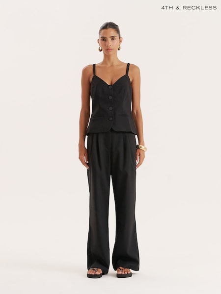 4th & Reckless Black Banksie Trousers (Y16835) | €58