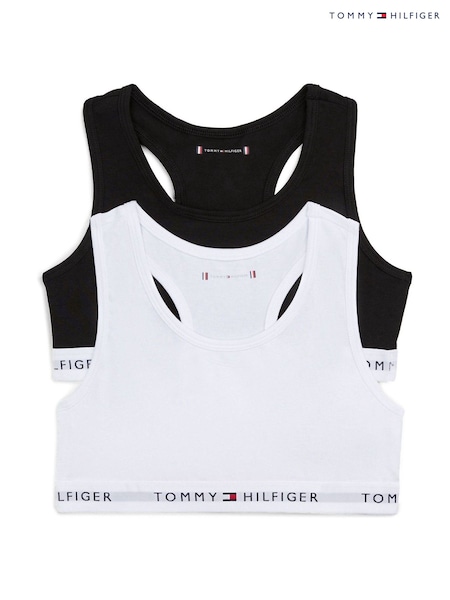 Tommy Hilfiger White 2 Pack Signature Unpadded Racerback Bralette (Y17224) | AED128