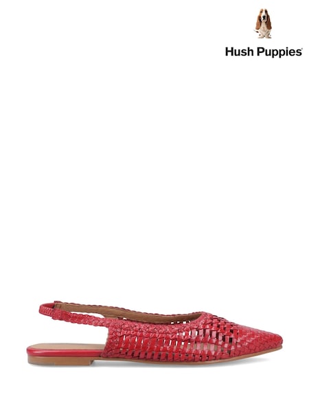 Rot - Hush Puppies Dalia Woven Slingback Ballerina Shoes (Y17239) | 129 €