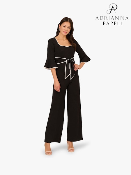 Adrianna Papell Ruffle Sleeve Black Jumpsuit (Y17279) | €239