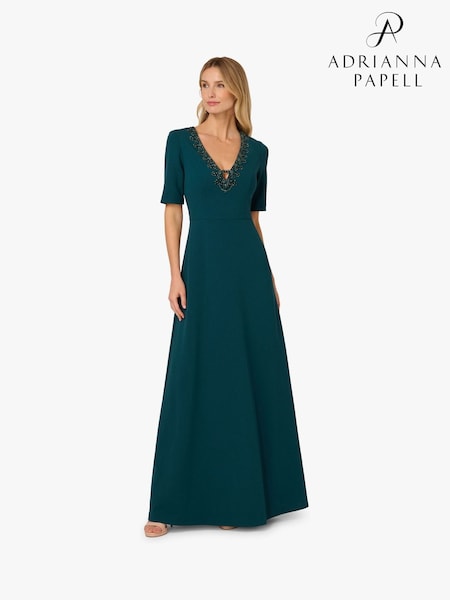 Adrianna Papell Green Trimmed Mermaid Dress (Y17295) | €328