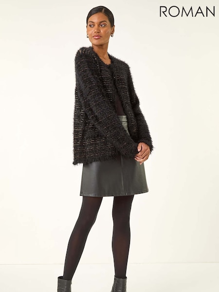 Roman Fluffy Textured Knit Cardigan (Y17315) | R$ 510