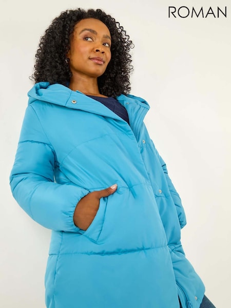 Azul - Roman Petite Hooded Quilted Puffer Coat (Y17392) | R$ 910
