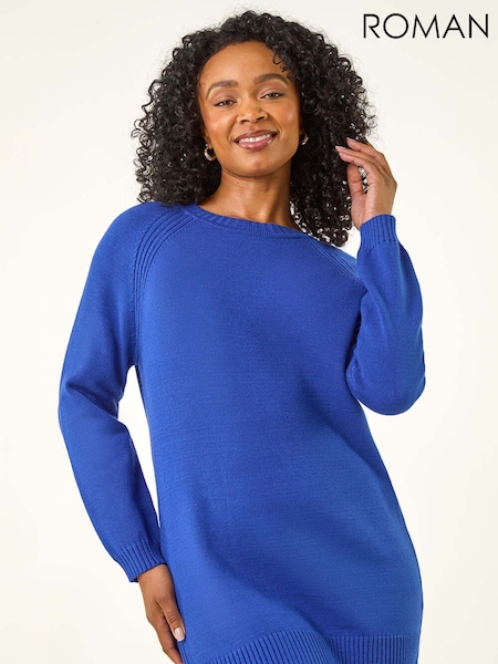 Azul - Roman Petite Longline Knit Jumper (Y17459) | R$ 545