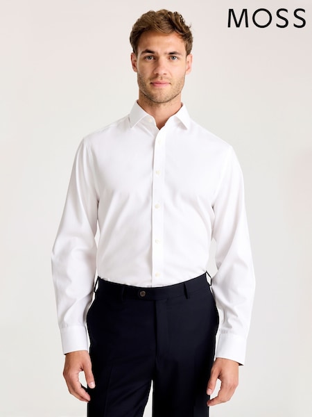 MOSS Regular Fit Pinpoint Oxford Contrast White Shirt (Y17516) | €66