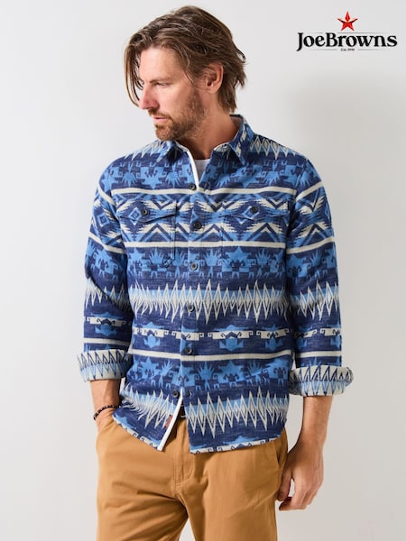 Joe Browns Blue Blue Aztec Pattern Shirt (Y17629) | 297 QAR