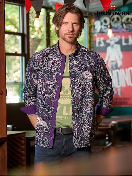 Joe Browns Purple Paisley Print Shirt (Y17638) | €64