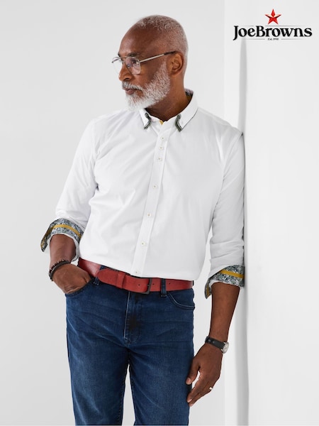 Joe Browns White Contrast Trim Triple Collar Shirt (Y17640) | €53