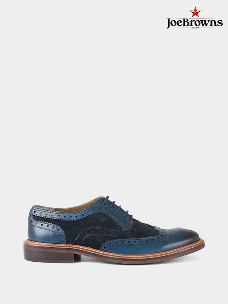 Joe Browns Blue Double Stitched Leather Brogues (Y17656) | €106