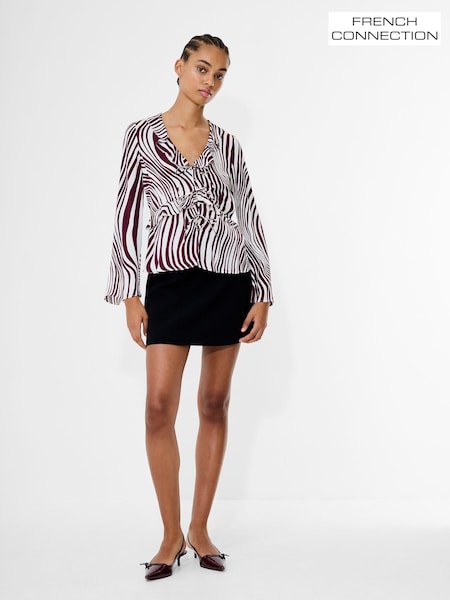 French Connection Red Ziggy Lara Viscose Top (Y17669) | R$ 780
