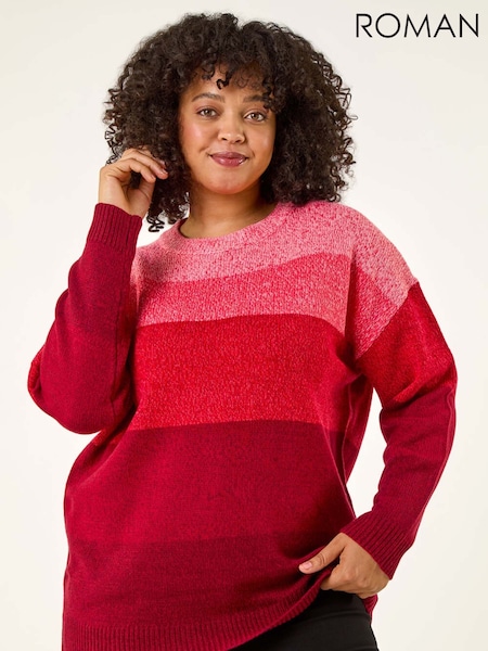 Roman Red Curve Ombre Stripe Knit Jumper (Y17725) | €55