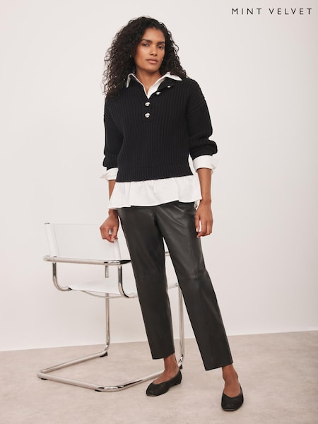 Mint Velvet Black Wool Blend Jumper (Y17747) | 544 QAR