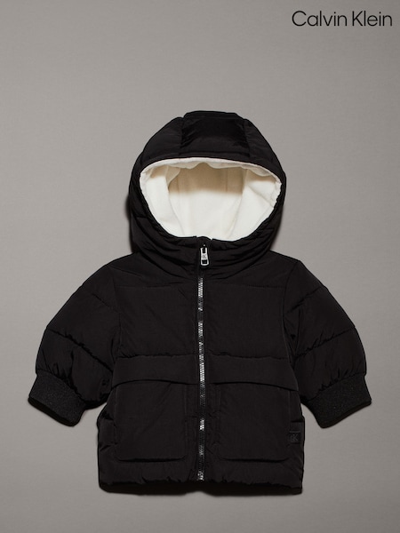 Schwarz - Calvin Klein Newborn Hooded Puffer Jacket (Y17756) | 187 €