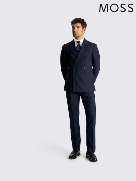 MOSS Slim Fit Navy Blue Puppytooth Jacket (Y17809) | €197