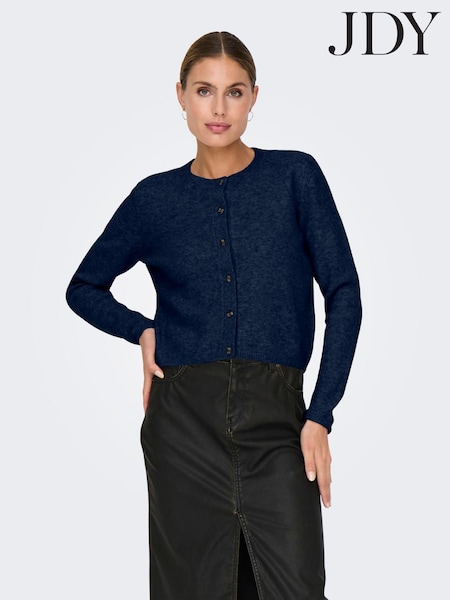 JDY Blue Knitted Button Down Short Cardigan (Y17858) | €33